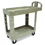 Heavy-duty Utility Cart, Two-shelf, 25.9w X 45.2d X 32.2h, Beige