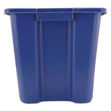 Stacking Recycle Bin, Rectangular, Polyethylene, 14 Gal, Blue