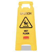 Caution Wet Floor Floor Sign, Plastic, 11 X 12 X 25, Bright Yellow