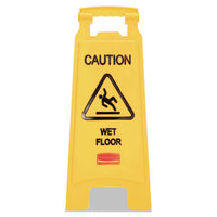 Caution Wet Floor Floor Sign, Plastic, 11 X 12 X 25, Bright Yellow