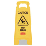 Caution Wet Floor Floor Sign, Plastic, 11 X 12 X 25, Bright Yellow