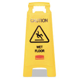 Caution Wet Floor Floor Sign, Plastic, 11 X 12 X 25, Bright Yellow