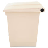 Indoor Utility Step-on Waste Container, Square, Plastic, 8 Gal, Beige