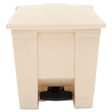 Indoor Utility Step-on Waste Container, Square, Plastic, 8 Gal, Beige