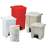 Indoor Utility Step-on Waste Container, Square, Plastic, 12 Gal, Red