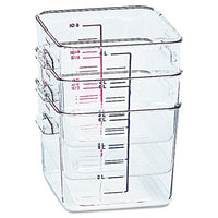 Spacesaver Square Containers, 2qt, 8 4-5w X 8 3-4d X 2 7-10h, Clear