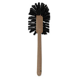 Commercial-grade Toilet Bowl Brush, 17" Long, Plastic Handle, Brown