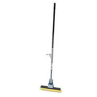 Steel Roller Sponge Mop, Bronze Handle W-12" Wide Yellow Sponge