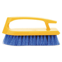 Long Handle Scrub Brush, 6" Brush, Yellow Plastic Handle-blue Bristles