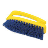 Long Handle Scrub Brush, 6" Brush, Yellow Plastic Handle-blue Bristles