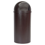 Marshal Classic Container, Round, Polyethylene, 25 Gal, Brown