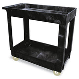 Service-utility Cart, Two-shelf, 24w X 40d X 31.25h, Black