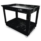 Service-utility Cart, Two-shelf, 24w X 40d X 31.25h, Black