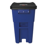 Brute Rollout Container, Square, Plastic, 50 Gal, Blue