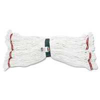 Web Foot Shrinkless Looped-end Wet Mop Head, Cotton-synthetic, Medium, White, 6-carton