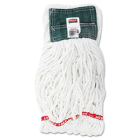 Web Foot Shrinkless Looped-end Wet Mop Head, Cotton-synthetic, Medium, White, 6-carton