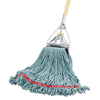 Web Foot Wet Mop Head, Shrinkless, Cotton-synthetic, Green, Medium, 6-carton