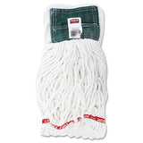 Web Foot Wet Mop Head, Shrinkless, Cotton-synthetic, Green, Medium, 6-carton