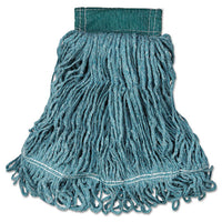 Super Stitch Blend Mop Head, Medium, Cotton-synthetic, Green, 6-carton