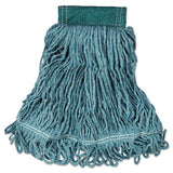 Super Stitch Blend Mop Head, Medium, Cotton-synthetic, Green, 6-carton