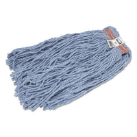 Cut-end Blend Mop Head, Cotton-synthetic, Blue, 20 Oz, 1" Headband, 12-carton