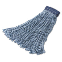 Cotton-synthetic Cut-end Blend Mop Head, 24 Oz, 1" Band, Blue, 12-carton