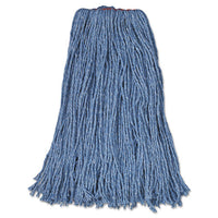 Cotton-synthetic Cut-end Blend Mop Head, 24 Oz, 1" Band, Blue, 12-carton