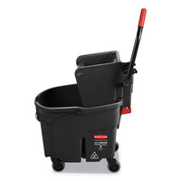 Wavebrake 2.0 Bucket-wringer Combos, Side-press, 35 Qt, Plastic, Black