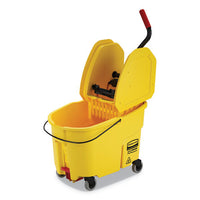 Wavebrake 2.0 Bucket-wringer Combos, Down-press, 44 Qt, Plastic, Yellow