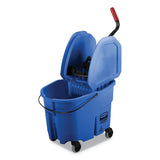 Wavebrake 2.0 Bucket-wringer Combos, 35 Qt, Down Press, Plastic, Blue