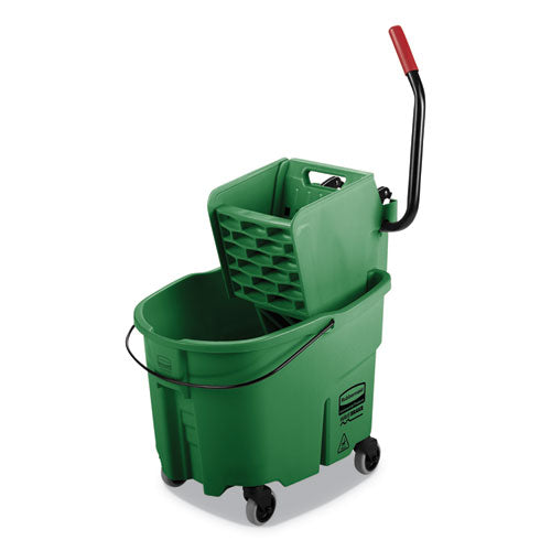 Wavebrake 2.0 Bucket-wringer Combos, Side-press, 35 Qt, Plastic, Green