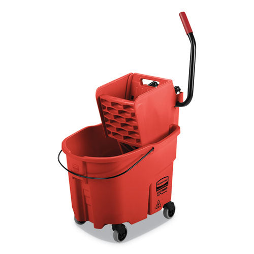 Wavebrake 2.0 Bucket-wringer Combos, Side-press, 35 Qt, Plastic, Red