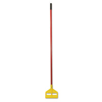 Invader Fiberglass Side-gate Wet-mop Handle, 60", Red-yellow