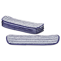 Microfiber Finish Pad, 18 X 5 1-2, Blue-white, 6-box