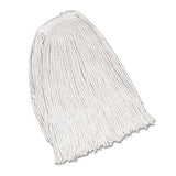 Economy Cotton Mop Heads, Cut-end, Ctn, Wh, 32 Oz, 1-in. White Headband, 12-ct