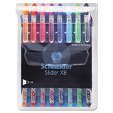 Schneider Slider Stick Ballpoint Pen, 0.8mm, Blue Ink, Blue-silver Barrel, 10-box