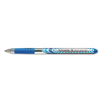 Schneider Slider Stick Ballpoint Pen, 0.8mm, Blue Ink, Blue-silver Barrel, 10-box