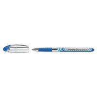 Schneider Slider Stick Ballpoint Pen, 1.4mm, Blue Ink, Blue-silver Barrel, 10-box