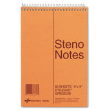Standard Spiral Steno Book, Gregg Rule, 6 X 9, Eye-ease Green, 80 Sheets