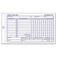 Employee Time Card, Weekly, 4-1-4 X 7, 100-pad