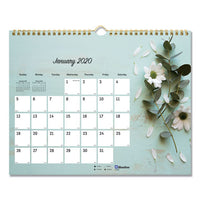 One Month Per Page Twin Wirebound Wall Calendar, Floral, 12 X 17, 2021