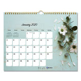 One Month Per Page Twin Wirebound Wall Calendar, Floral, 12 X 17, 2021