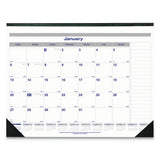 Net Zero Carbon Monthly Desk Pad Calendar, 22 X 17, Black Band And Corners, 2021