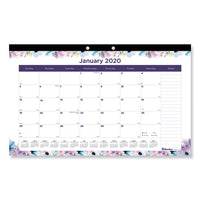 Passion Monthly Deskpad Calendar, Chipboard Back, Floral Design, 22 X 17, 2021