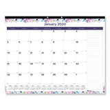 Passion Monthly Deskpad Calendar, Chipboard Back, Floral Design, 22 X 17, 2021