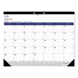 Academic Desk Pad Calendar, 21.25 X 16, White-blue-green, 2020-2021