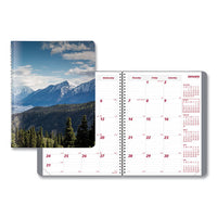 Mountains 14-month Planner, 11 X 8.5, Blue-green-black, 2021