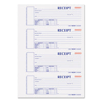 Hardcover Numbered Money Receipt Book, 6 7-8 X 2 3-4, Two-part, 300 Forms