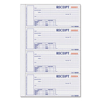 Hardcover Numbered Money Receipt Book, 6 7-8 X 2 3-4, Three-part, 200 Forms