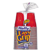 Easy Grip Disposable Plastic Party Cups, 9 Oz, Red, 50-pack, 12 Packs-carton